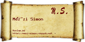 Mázi Simon névjegykártya
